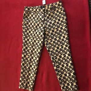 NWT Ann Taylor cotton leopard print ankle pant